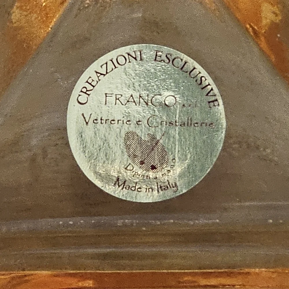 Stunning Franco Creazioni Exclusive Peach/Salmon Glass Candle Holder Set Italy